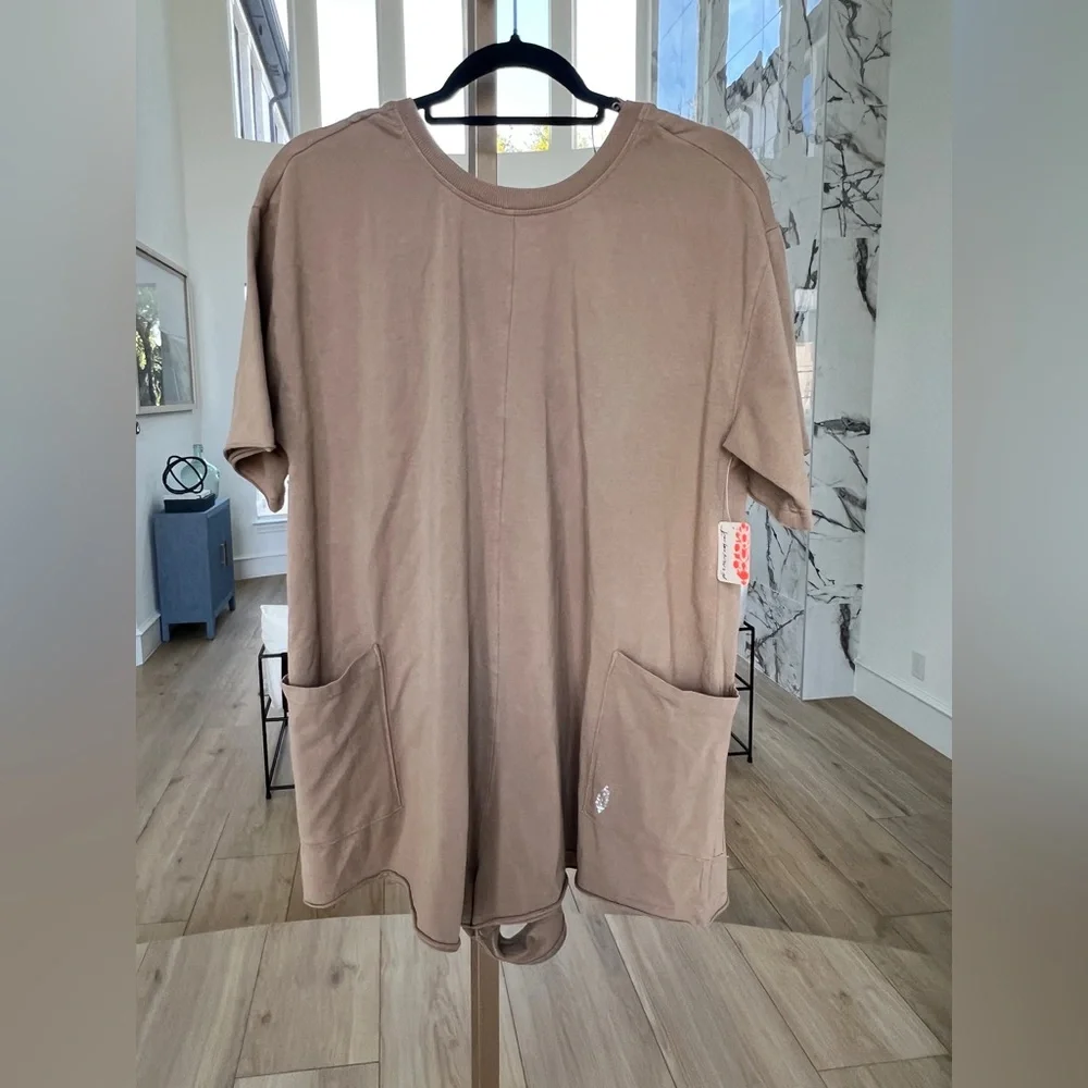 Free People Movement Hot Shot Tee Romper – mocha latte – NWT - Picture 3 of 10
